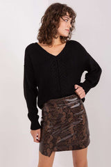 black jumper for women, lightweight & minimal, badu fashion