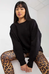 black sweatshirt for women, dainty & luxurious, relevance fashion