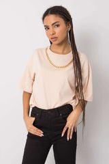 pink t-shirt for women, flowy & glamorous, rue paris fashion