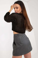 grey short skirt for women, polished & sexy, badu fashion