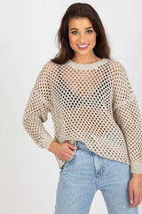 beige jumper for women, feminine & romantic, badu fashion