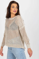 beige jumper for women, feminine & romantic, badu fashion