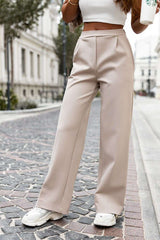 beige trousers for women, stylish & structured, ivon fashion