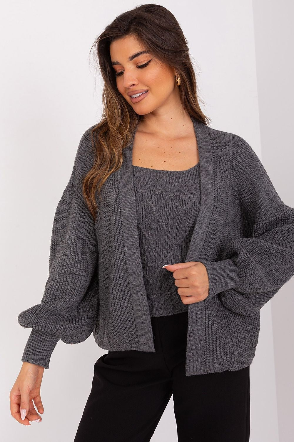 grey cardigan for women, sleek & edgy, badu fashion
