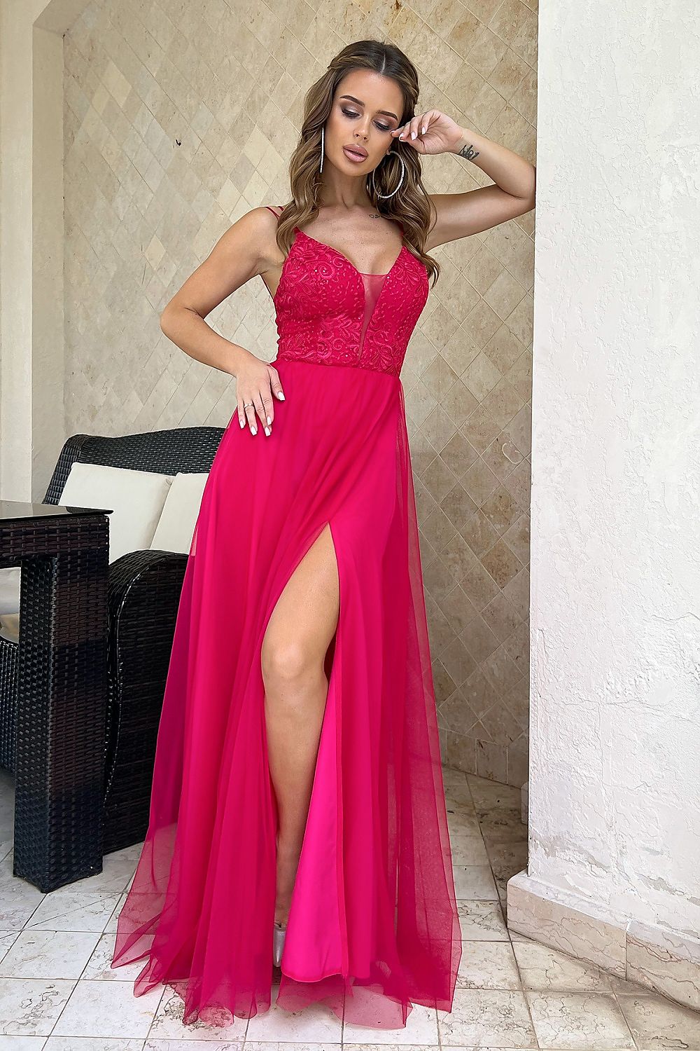 black long dress for women, graceful & clean, bicotone fashion