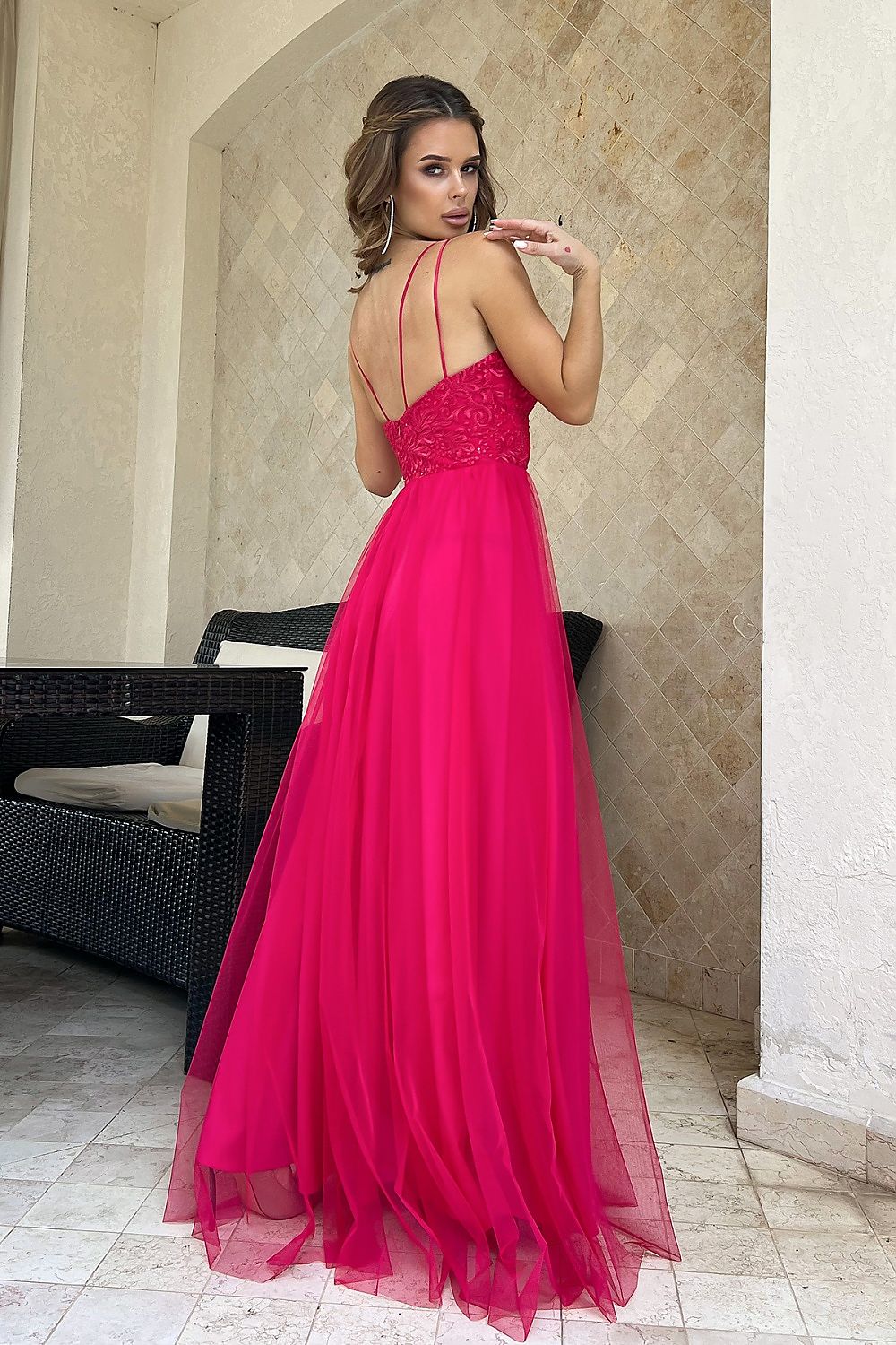 black long dress for women, graceful & clean, bicotone fashion