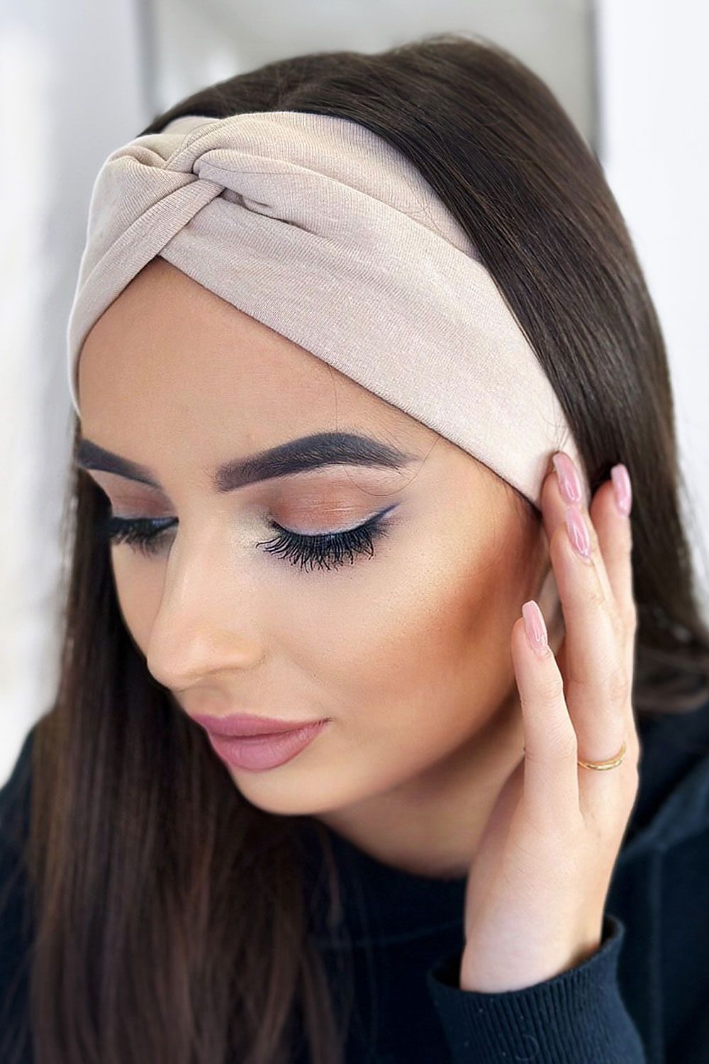beige headband for women, timeless & sexy, ivon fashion