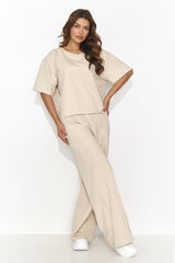 beige set for women, effortless & fitted, numinou fashion