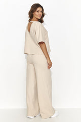 beige set for women, effortless & fitted, numinou fashion