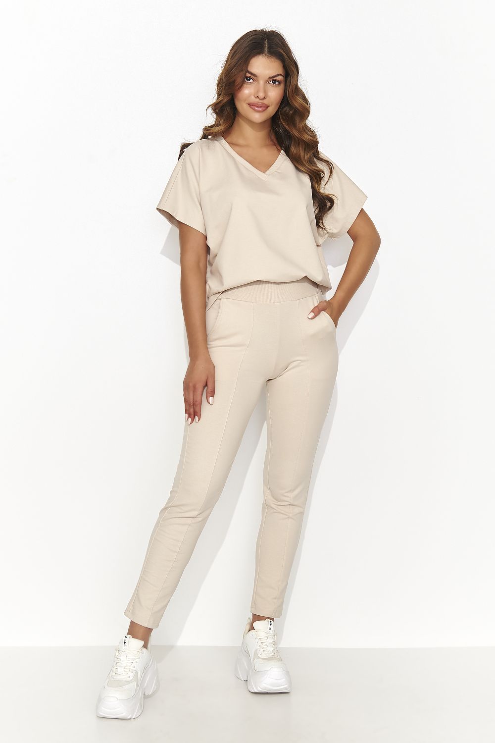 beige set for women, cool & subtle, numinou fashion