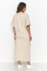 beige set  for women , cozy & flowing, numinou fashion