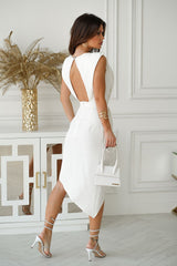 beige evening dress  for women , fitted & bright, bicotone fashion