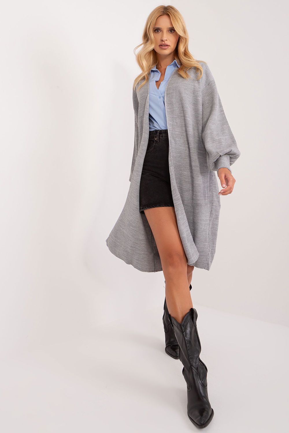 grey cardigan  for women , classic & cozy, badu fashion