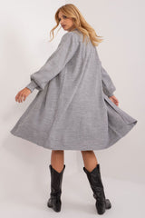 grey cardigan  for women , classic & cozy, badu fashion