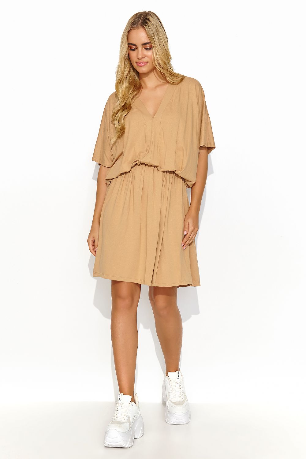 beige daydress  for women , airy & graceful, makadamia fashion