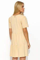 beige daydress  for women , relaxed & simple, makadamia fashion