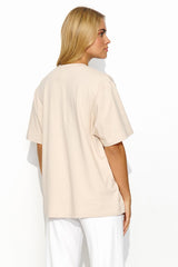 brown t-shirt  for women , bold & lightweight, makadamia fashion