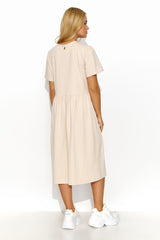beige daydress  for women , relaxed & breezy, makadamia fashion