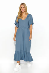 blue daydress  for women , formal & functional, makadamia fashion