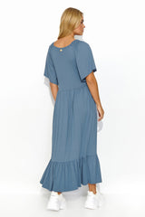blue daydress  for women , formal & functional, makadamia fashion