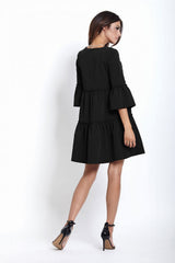 black daydress for women, casual & timeless, ivon fashion