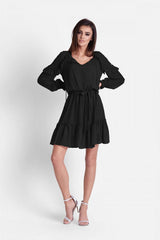 black cocktail dress for women, sleek & flowy, ivon fashion