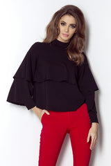 black blouse for women, subtle & luxurious, ivon fashion