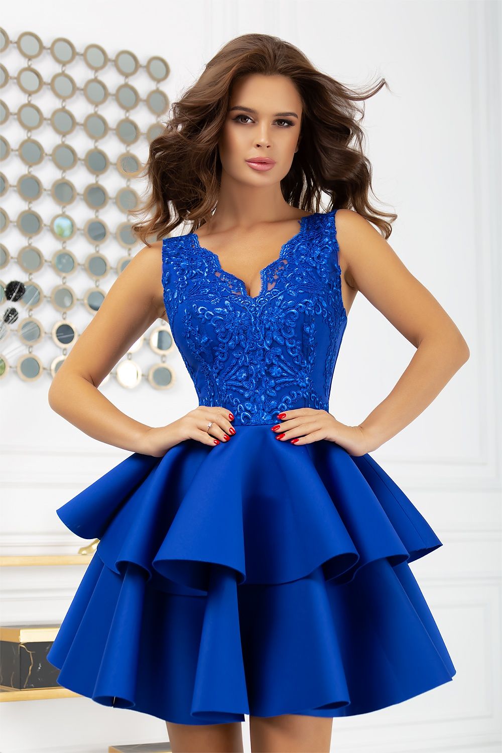 blue evening dress for women, light & unique, bicotone fashion