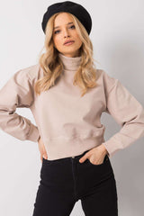 beige sweatshirt for women, minimal & rich, bfg fashion
