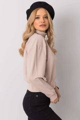 beige sweatshirt for women, minimal & rich, bfg fashion