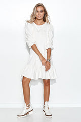 beige daydress for women, dainty & practical, makadamia fashion