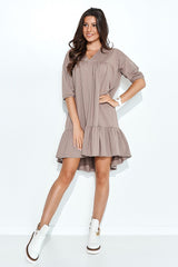 beige daydress for women, youthful & shiny, numinou fashion