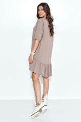 beige daydress for women, youthful & shiny, numinou fashion