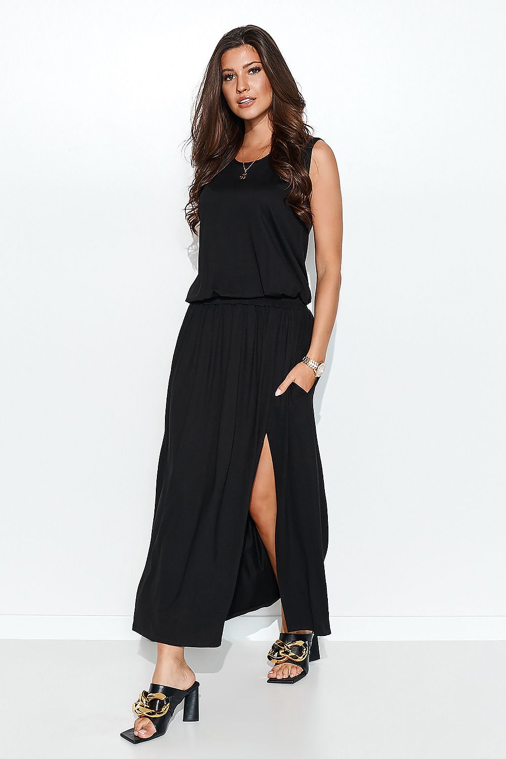 black daydress for women, feminine & structured, numinou fashion
