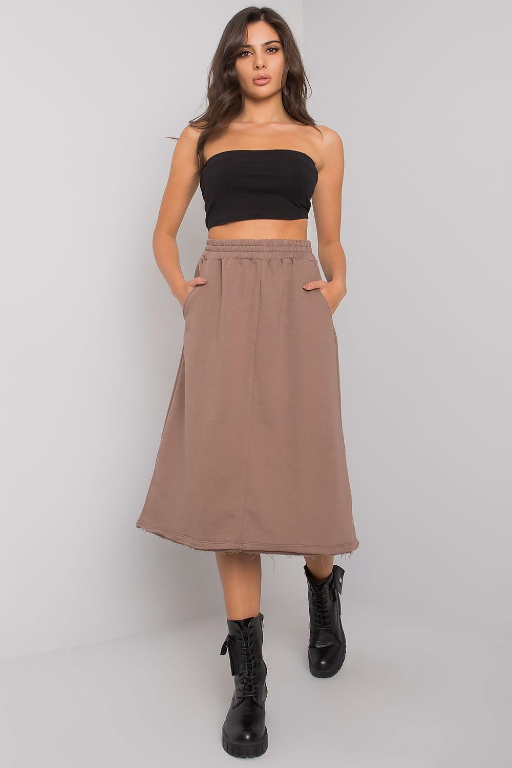 brown skirt for women, soft & graceful, bfg fashion