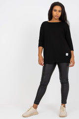 black plus size blouse for women, comfy & simple, relevance fashion