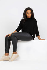 black plus size blouse for women, comfy & simple, relevance fashion