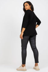 black plus size blouse for women, comfy & simple, relevance fashion