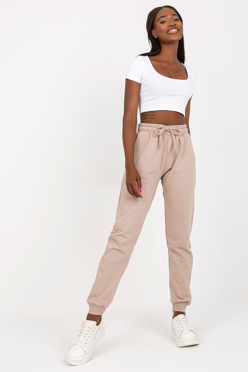beige tracksuit trousers for women, stylish & feminine, bfg fashion
