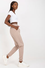 beige tracksuit trousers for women, stylish & feminine, bfg fashion