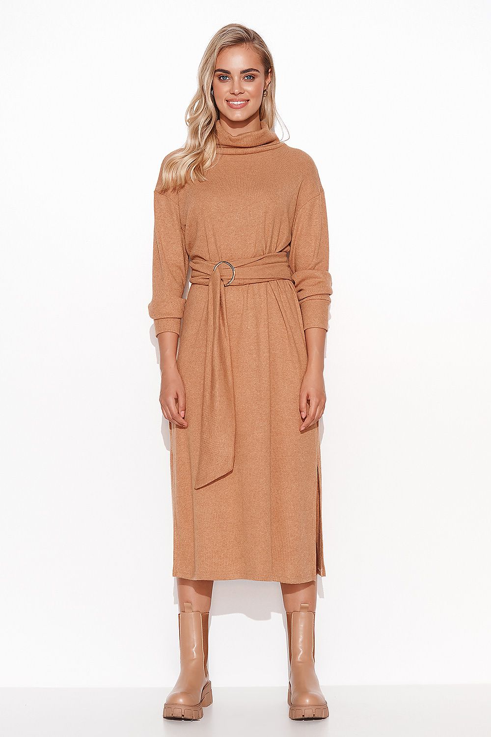 brown daydress for women, soft & functional, makadamia fashion
