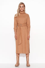 brown daydress for women, soft & functional, makadamia fashion