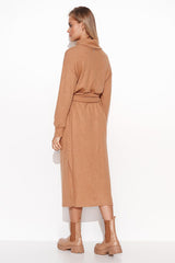 brown daydress for women, soft & functional, makadamia fashion