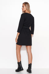 black daydress for women, dainty & form-fitting, makadamia fashion