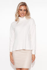 beige turtleneck for women, romantic & lightweight, makadamia fashion