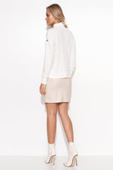 beige turtleneck for women, romantic & lightweight, makadamia fashion