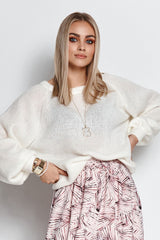 beige jumper for women, contemporary & sexy, makadamia fashion