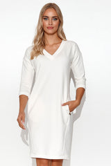 beige daydress for women, shimmering & luxurious, makadamia fashion