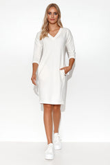 beige daydress for women, shimmering & luxurious, makadamia fashion