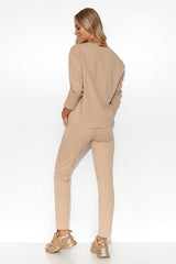 beige set for women, structured & tailored, makadamia fashion